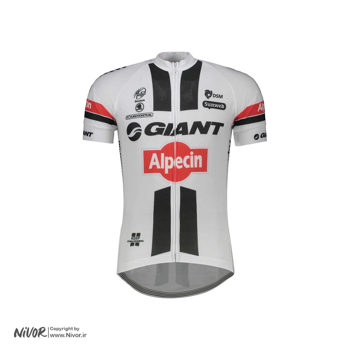 تی شرت دوچرخه سواری آستین کوتاه جاینت مدل Alpecin سفید